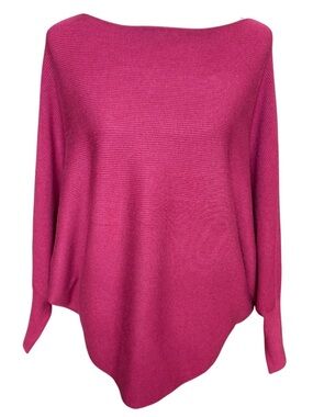 Kerisma Ryu Batwing Sweater Size Small/Medium Cranberry Boatneck Soft Ribbed